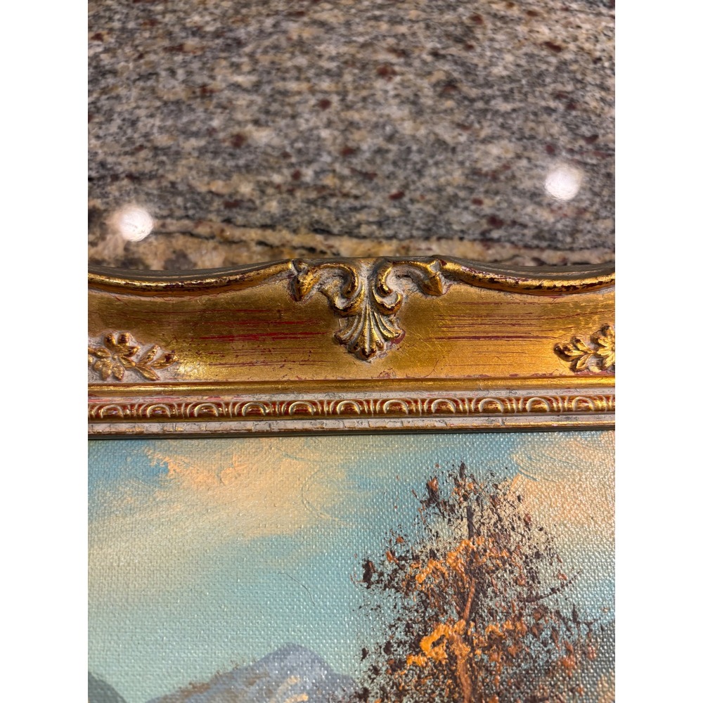 Simans Vintage Winter Mountain Landscape Oil Painting Ornate Gold Frame Holland - Picture 6 of 12